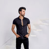 Black Half Sleeves Jersey Shirt