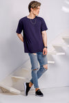 Navy Blue Over Sized Crew Neck