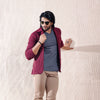 Maroon Blazer Style Cardigan