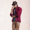 Maroon Blazer Style Cardigan