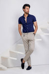 Navy Blue Half Sleeves Jersey Shirt