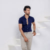 Navy Blue Half Sleeves Jersey Shirt