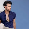 Navy Blue Half Sleeves Jersey Shirt