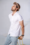 White Half Sleeves Jersey Shirt