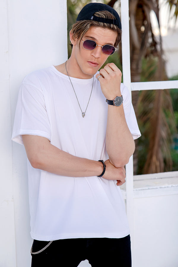 White Over Sized Crew Neck