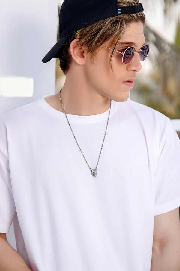 White Over Sized Crew Neck