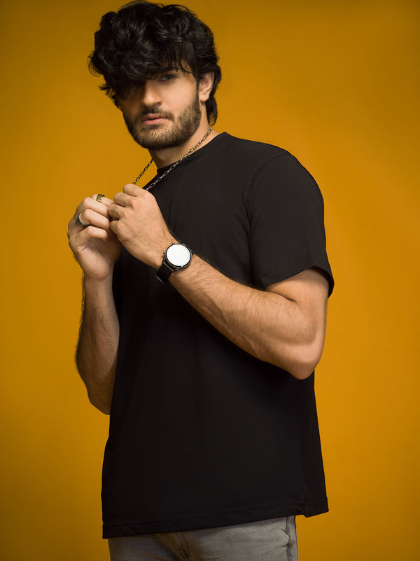 Black Over Sized Virtues Graphic T-shirt