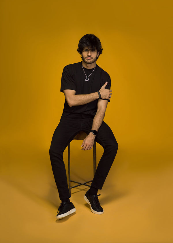 Black Over Sized Tshirt With Sun Back Print