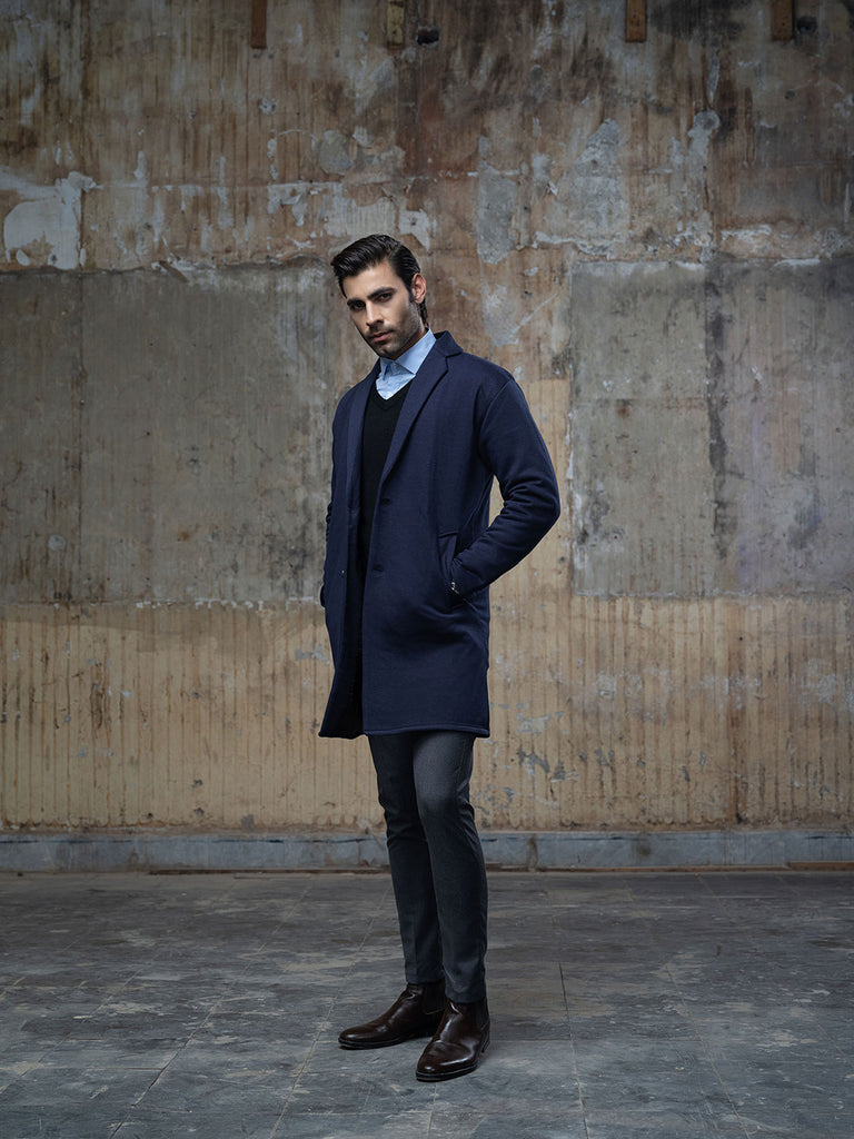 Navy Blue Over Coat ZED