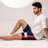 Navy Blue Color Block Shorts