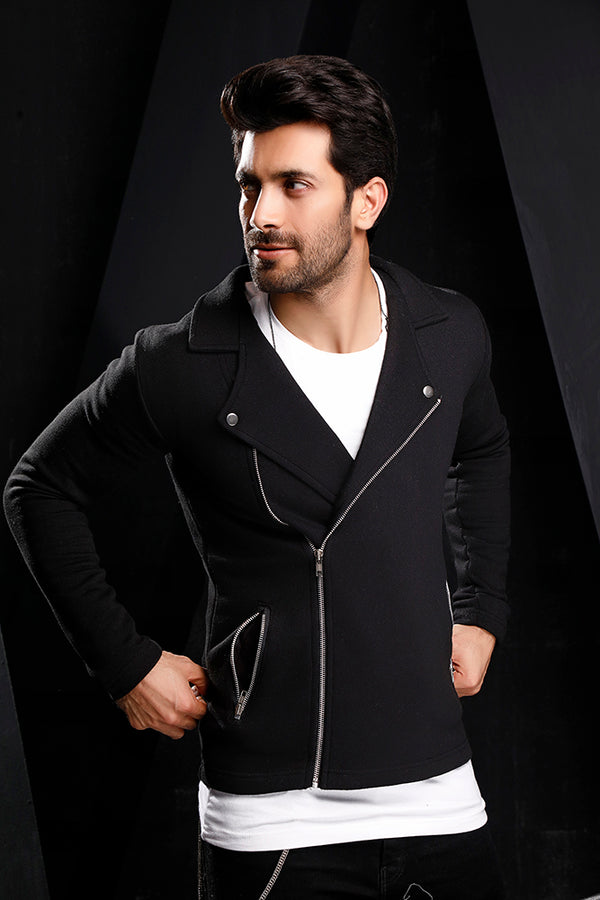 Black Fleece Biker Jacket