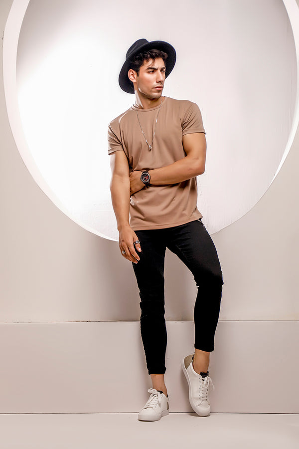 Beige Crew Neck