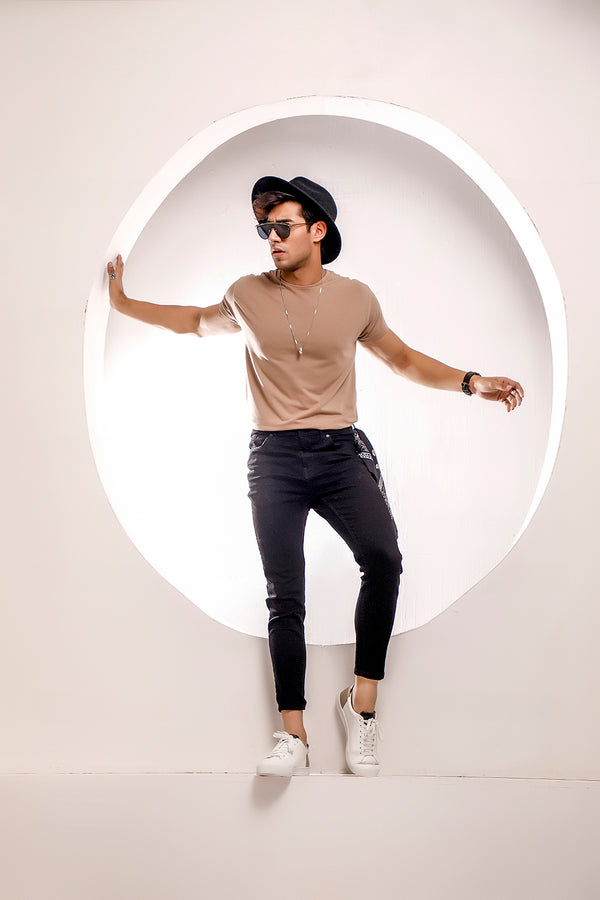 Beige Crew Neck
