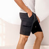 Black Sweat Shorts With Cargo Pockets