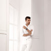 White High Collar Mid Placket Shirt
