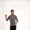 Charcoal High Collar Mid Placket Shirt