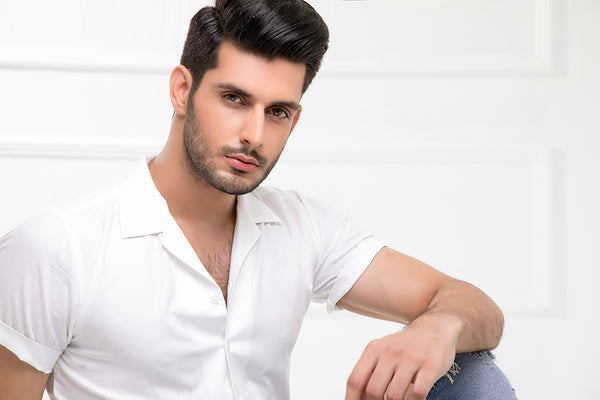 White Revere Collar Half Sleeves Shirt