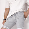 Heather Grey Sweat Shorts With Tape