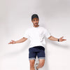 Navy Blue Sweat Shorts With Tape
