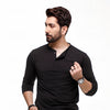 Black Full Sleeves Henley