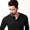 Black Full Sleeves Henley