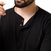 Black Full Sleeves Henley
