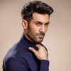Navy Blue Full Sleeves Turtle Neck