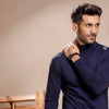 Navy Blue Full Sleeves Turtle Neck