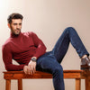 Maroon Full Sleeves Turtle Neck