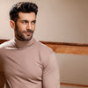 Beige Full Sleeves Turtle Neck