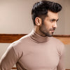Beige Full Sleeves Turtle Neck