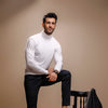 White Full Sleeves Turtle Neck