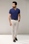 Blue Half Sleeves Henley