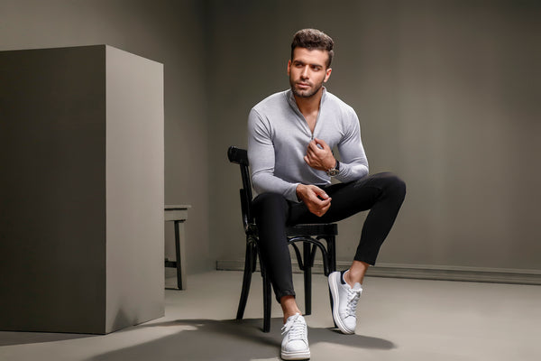 Heather Grey Half Zip SweatShirt