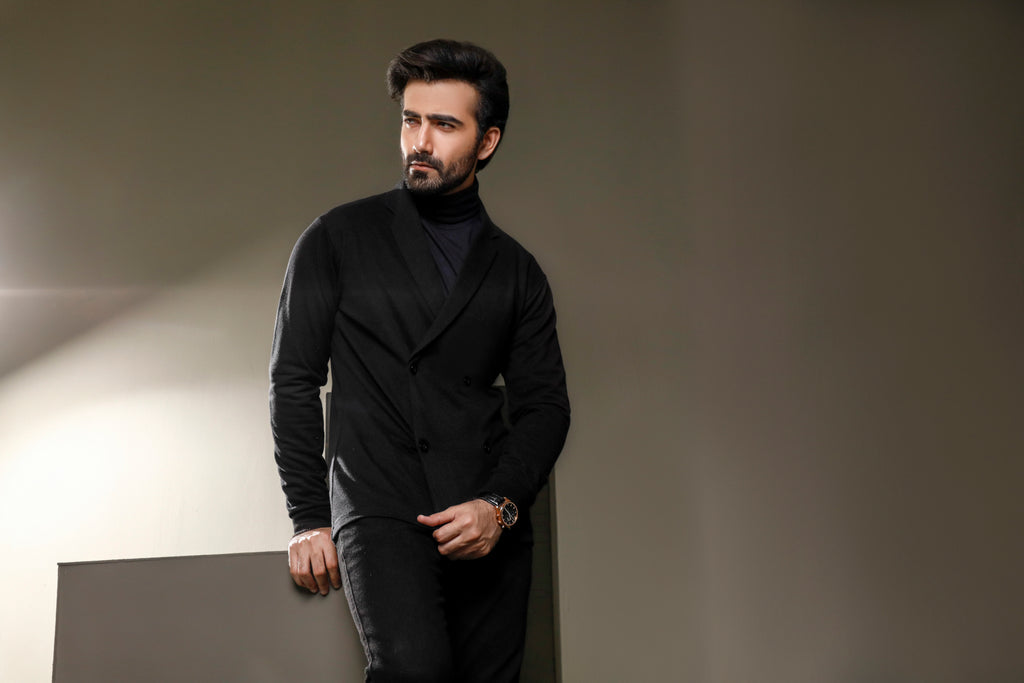 Black Double Breasted Cardigan | ZED