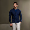 Navy Blue Double Breasted Cardigan