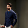 Navy Blue Double Breasted Cardigan