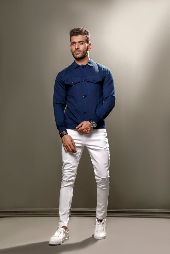 Mad Fleece Trucker Jacket Baby Blue