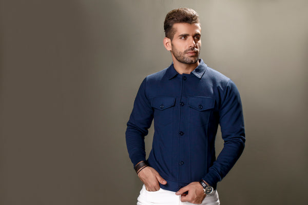 Navy Blue Trucker Jacket