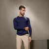 Navy Blue Full Sleeves Crew Neck