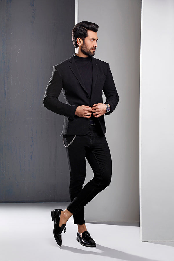 Black Knitted Blazer