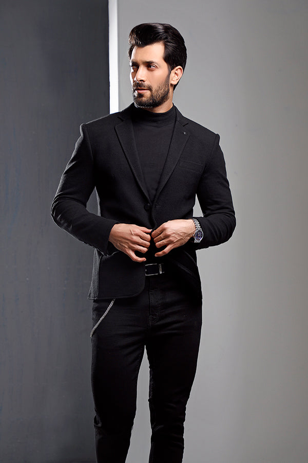 Black Knitted Blazer