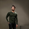 Green Full Sleeves Henley