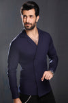 Navy Blue Double Breasted Shirt