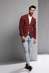 Maroon Heather Knitted Blazer