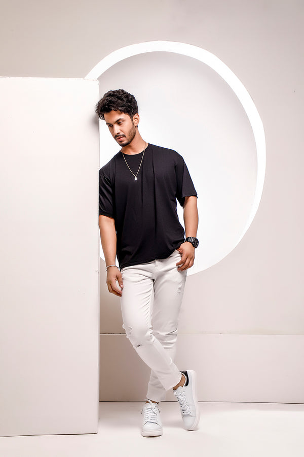 Black Over Sized Crew Neck