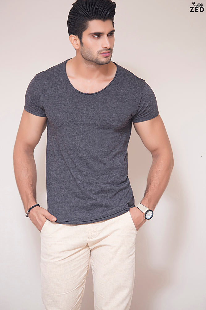 Charcoal Scoop Neck