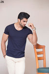 Navy Blue Scoop Neck