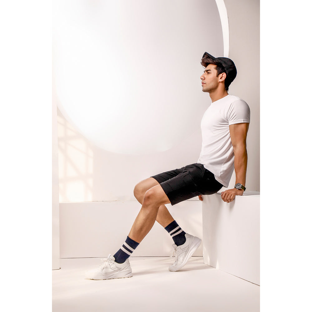 Black Sweat Shorts With Cargo Pockets