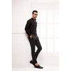 Black High Collar Mid Placket Shirt